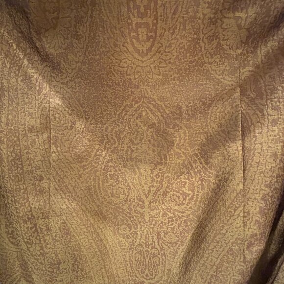 Lillie‎ Rubin Bronze Beaded Brocade Jacquard Silk Gown, Sz M - Picture 9 of 10